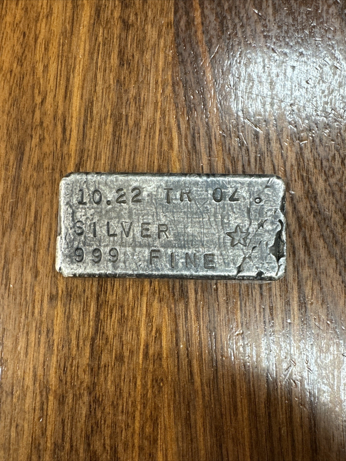 10.22 Troy Oz Silver Bar With Star Mint Mark