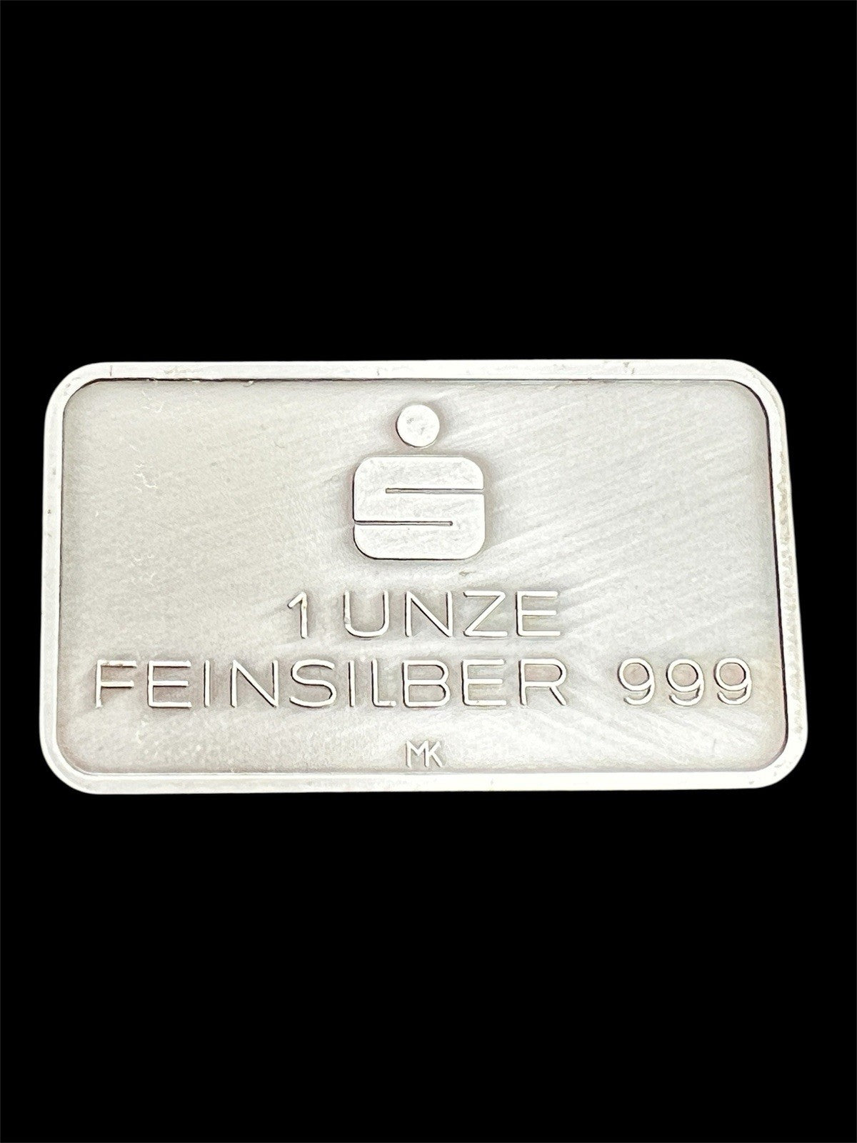 RARE! Vintage German 1 oz .999 Silver Weihnacht Sparkasse Bank Bar (IKA-103)
