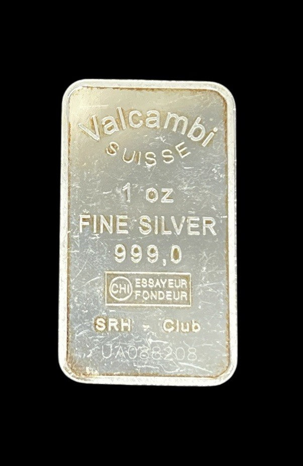 SUPER RARE! 1oz Valcambi Club .999 Vintage Silver Bar