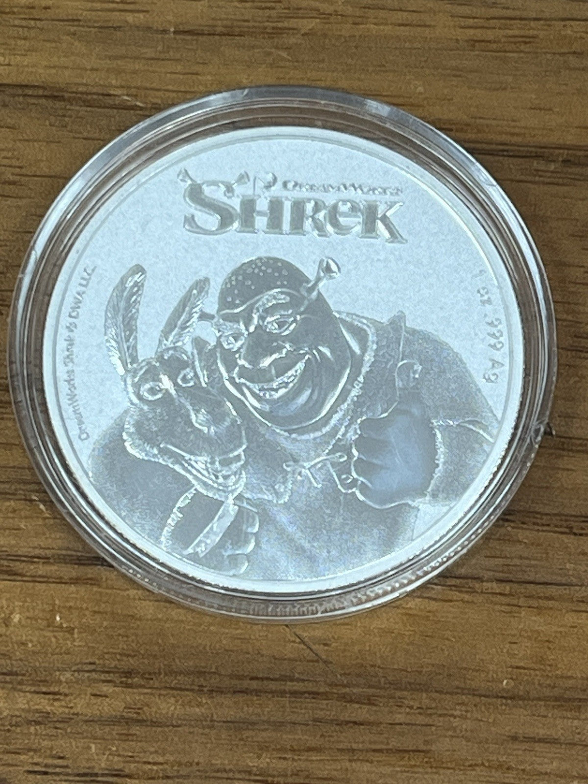 Shrek & Donkey 1 oz .999 silver 20th Anniversary BU coin 2021 in Capsule Niue