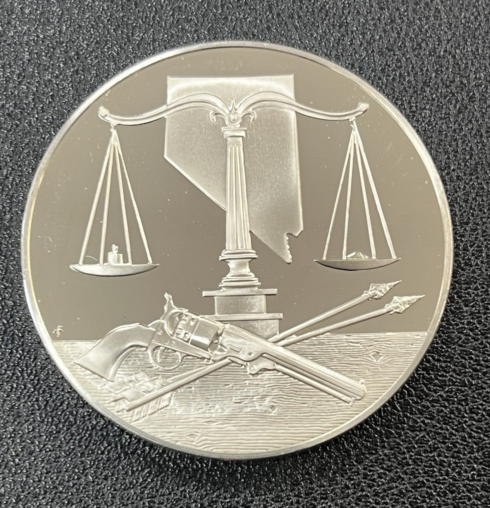 Nevada Bicentennial Proof Coin 32.5 Grams Sterling Silver Rare Collectible Round