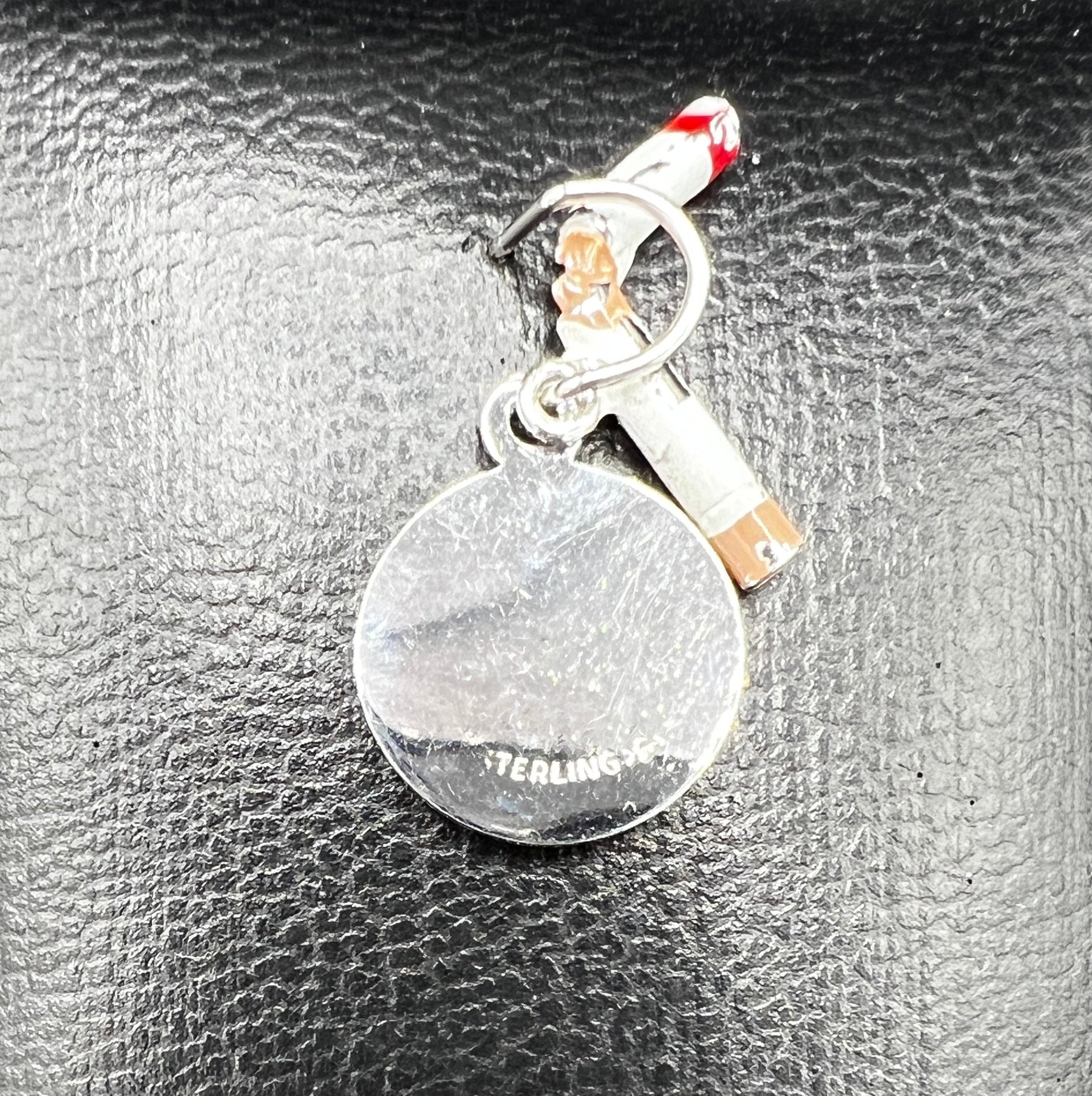 Vintage Sterling Silver & Enameled Charm | I Quit Smoking | Broken Cigarette