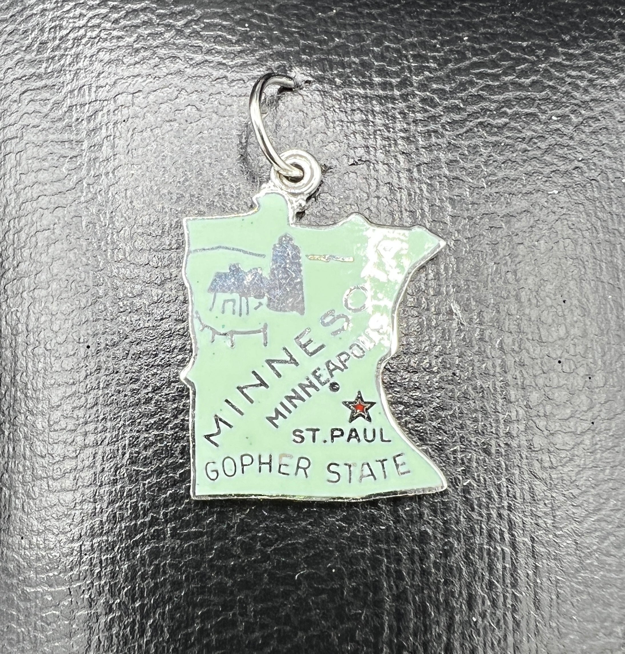 Vintage Sterling Silver Enameled Charm | Minnesota State