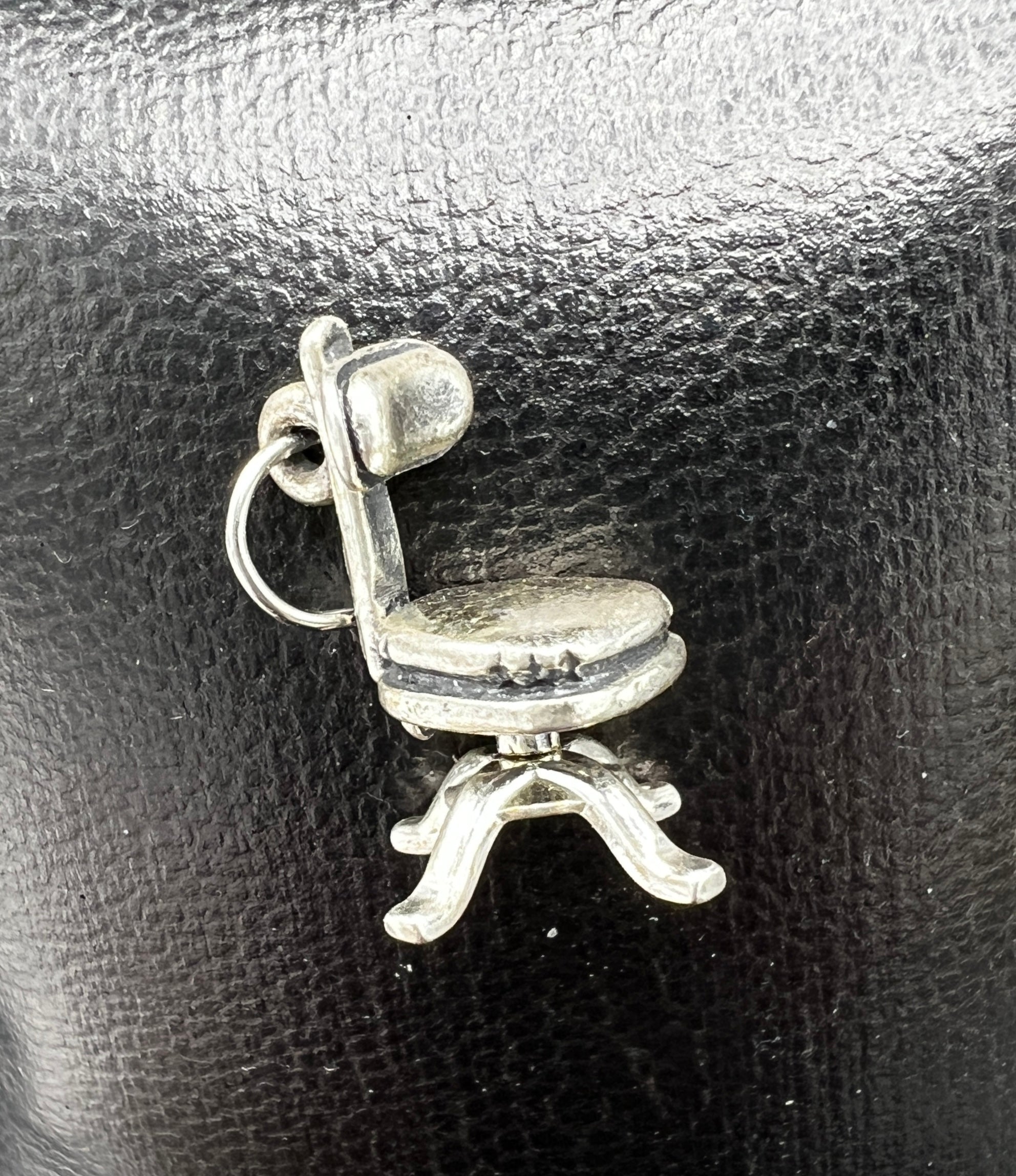 Vintage Sterling Silver Charm | Swiveling Office Chair with Movement