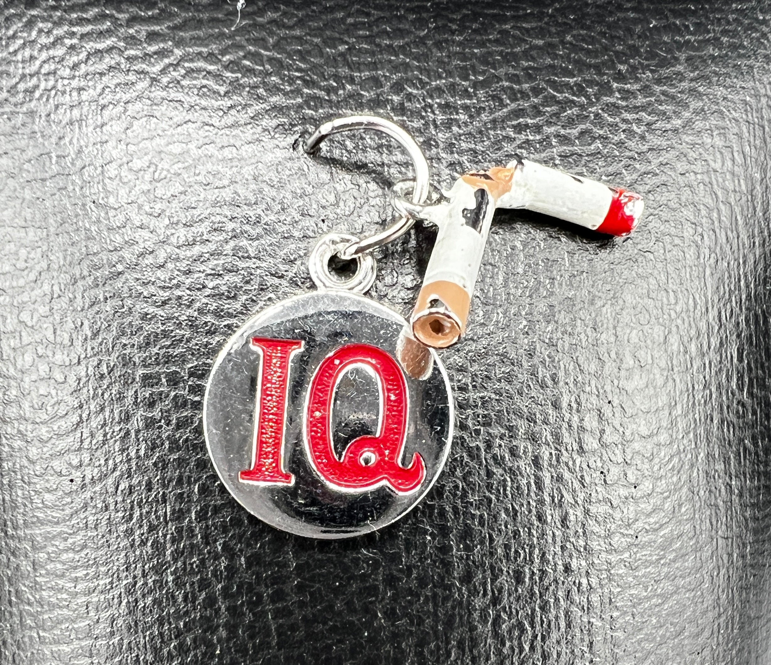 Vintage Sterling Silver & Enameled Charm | I Quit Smoking | Broken Cigarette