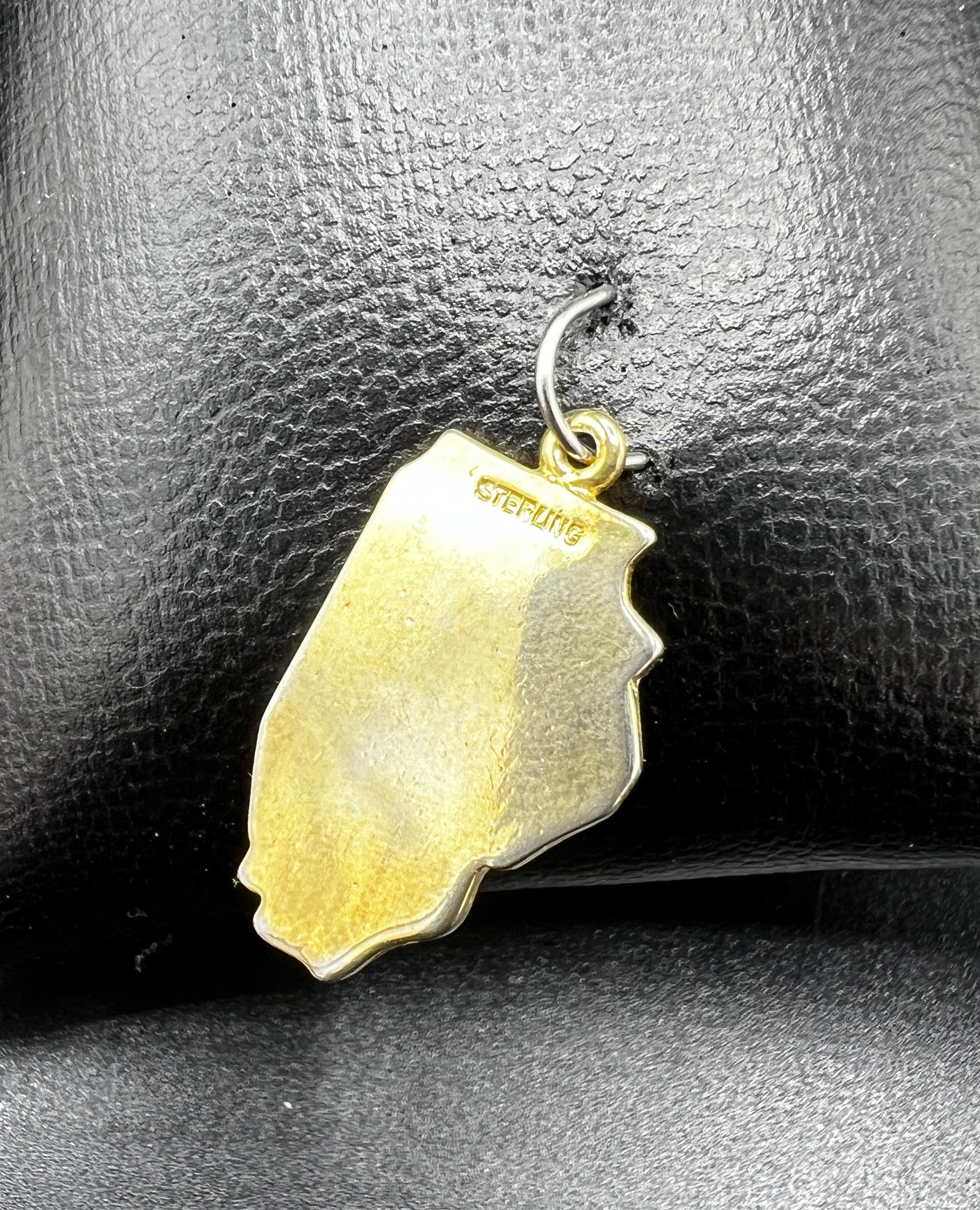 Vintage Sterling Silver & Gold Vermeil Charm | Illinois State