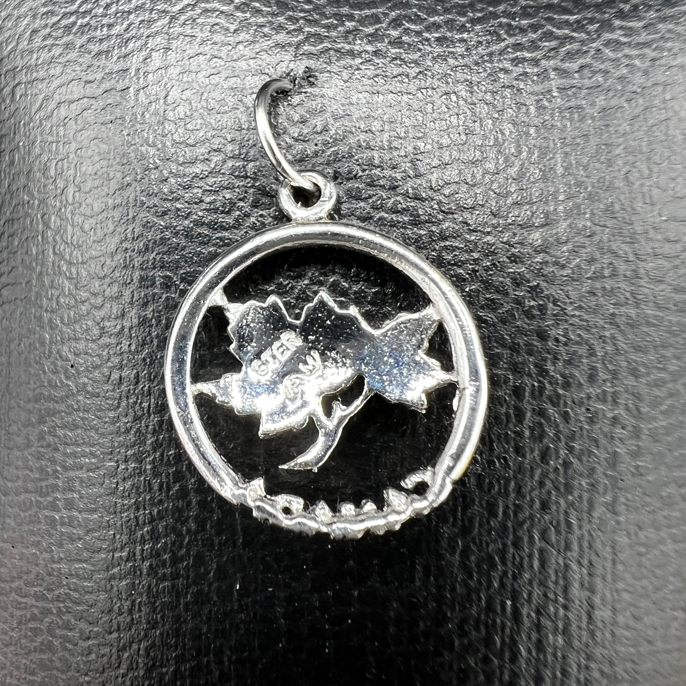 Vintage Sterling Silver Charm | Canada with Maple Leaves