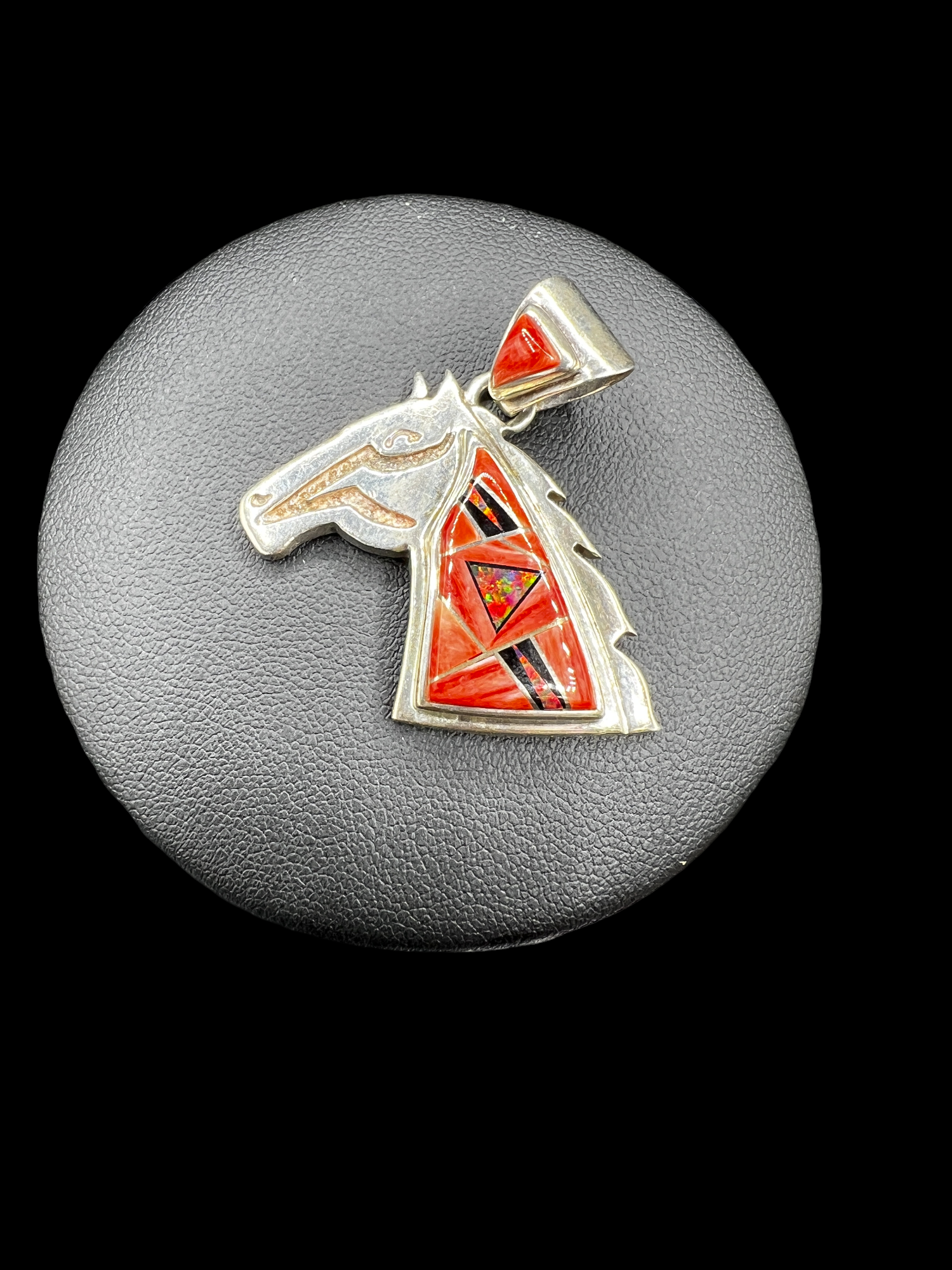 Calvin Begay Sterling Silver Horse Head Pendant