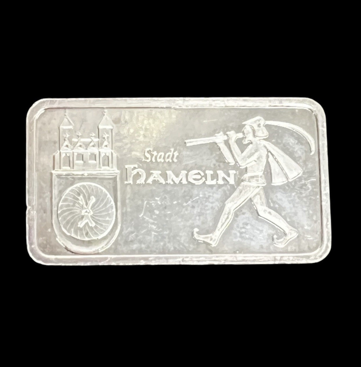 Rare Vintage Heraeus 1 oz. Stadt Hameln Germany   .999 Silver Bar (IKA-132)