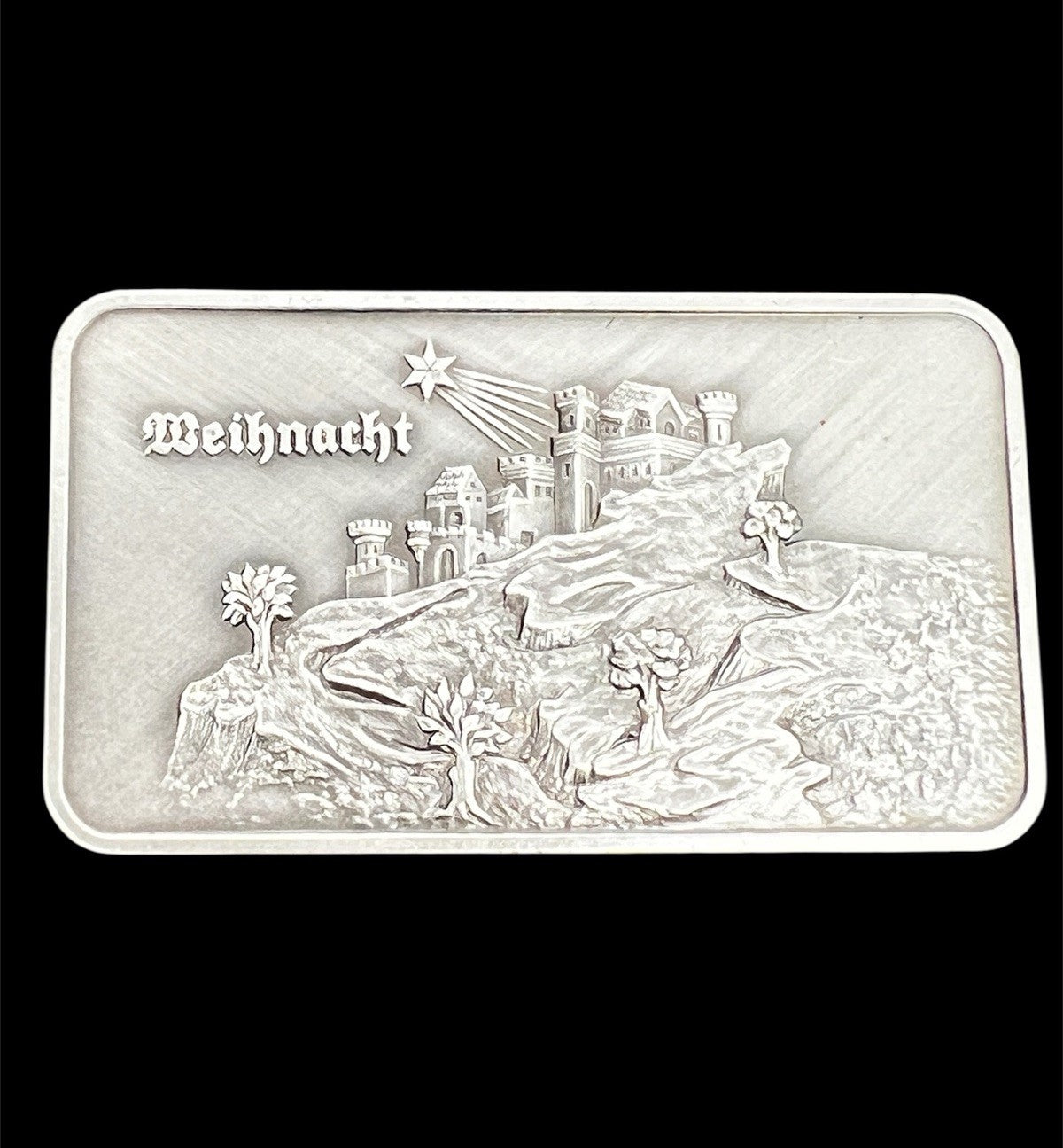 RARE! Vintage German 1 oz .999 Silver Weihnacht Sparkasse Bank Bar   (IKA-103)