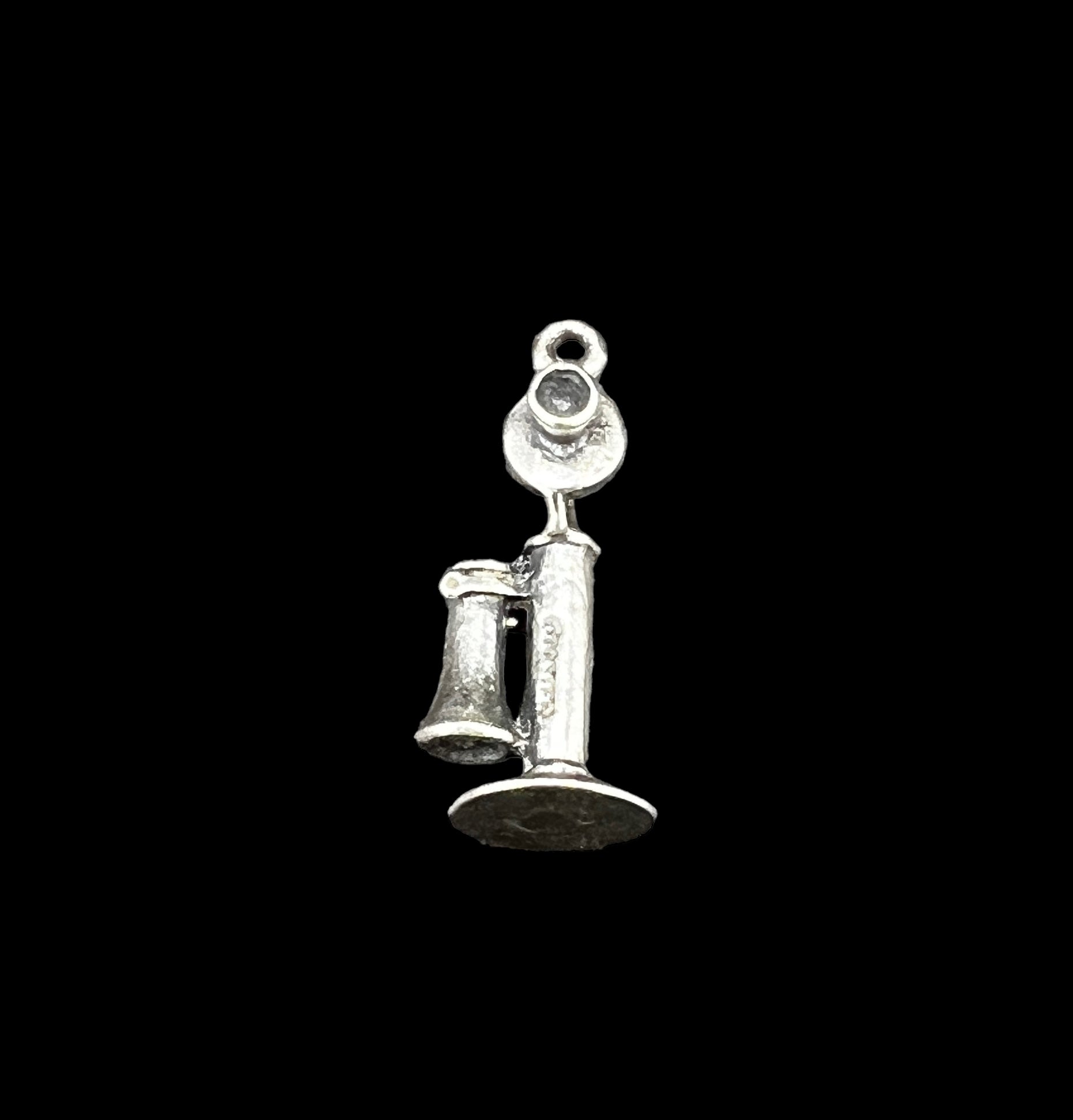 Vintage Sterling Silver Charm | Candle Stick Phone | Wells Company