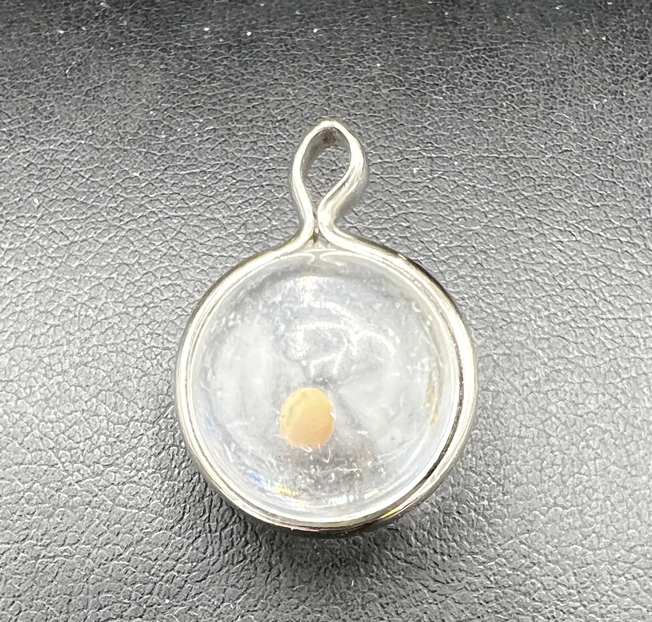 Vintage Sterling Silver & Lucite Charm | Mustard Seed
