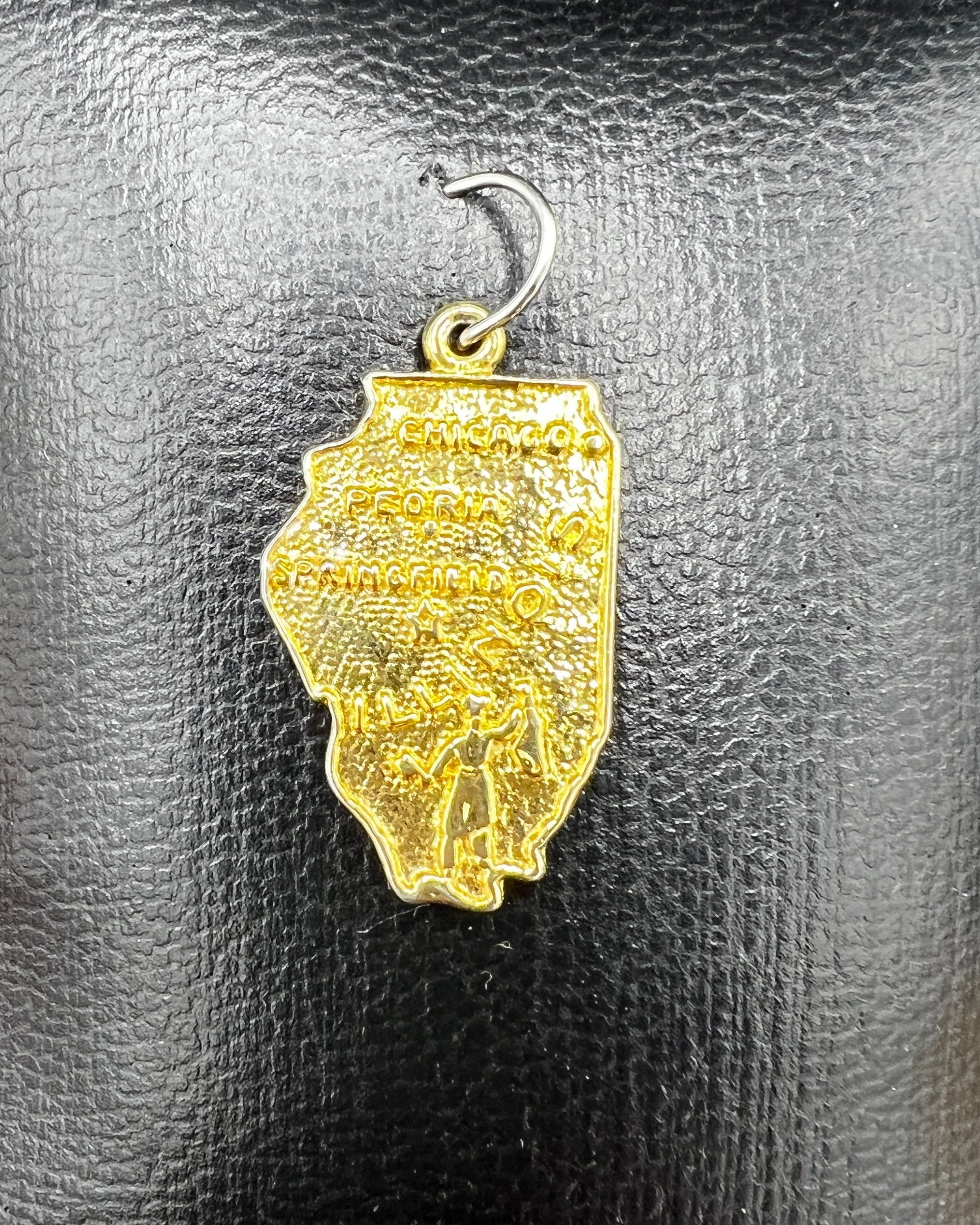 Vintage Sterling Silver & Gold Vermeil Charm | Illinois State