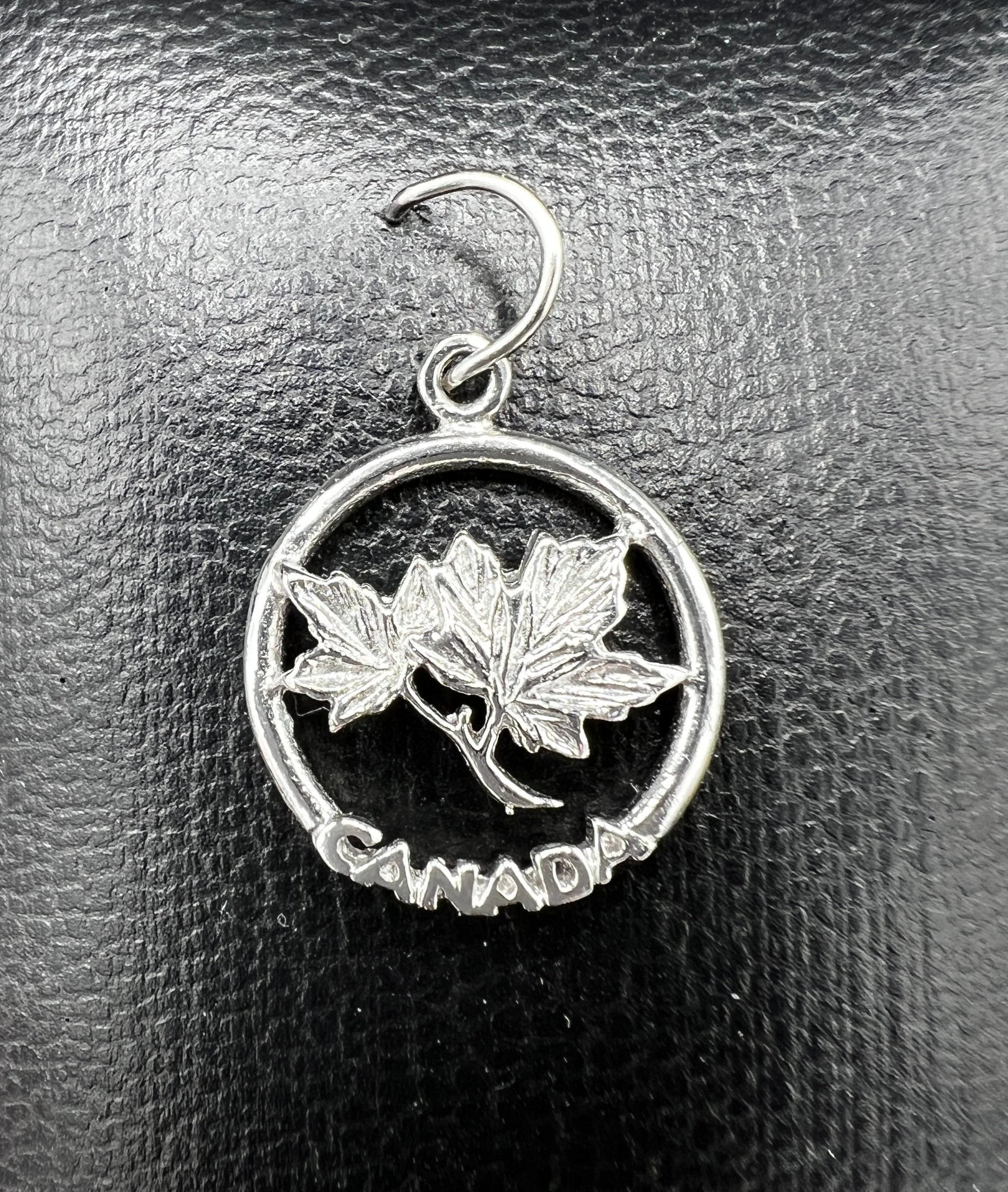 Vintage Sterling Silver Charm | Canada with Maple Leaves