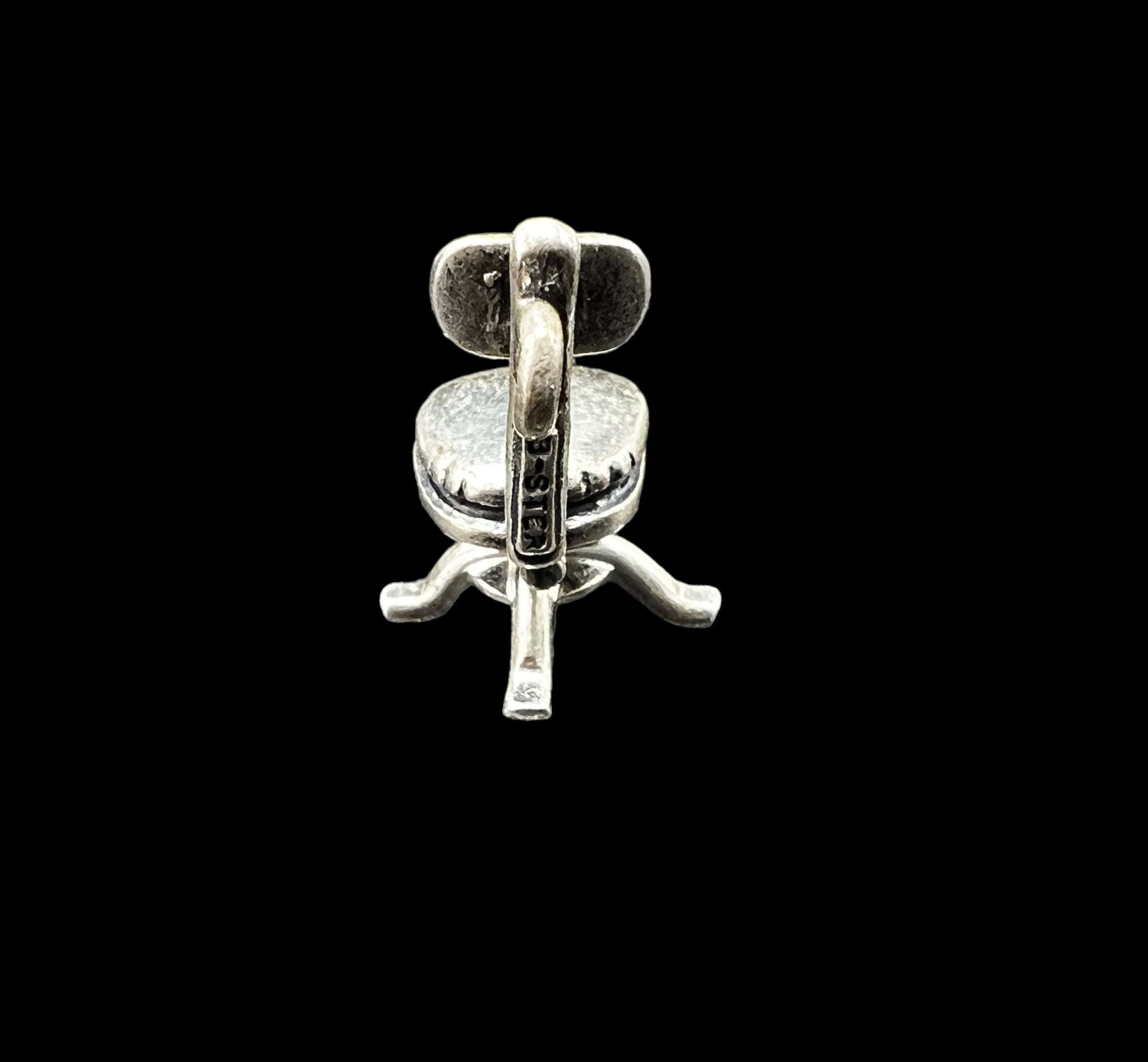 Vintage Sterling Silver Charm | Swiveling Office Chair with Movement