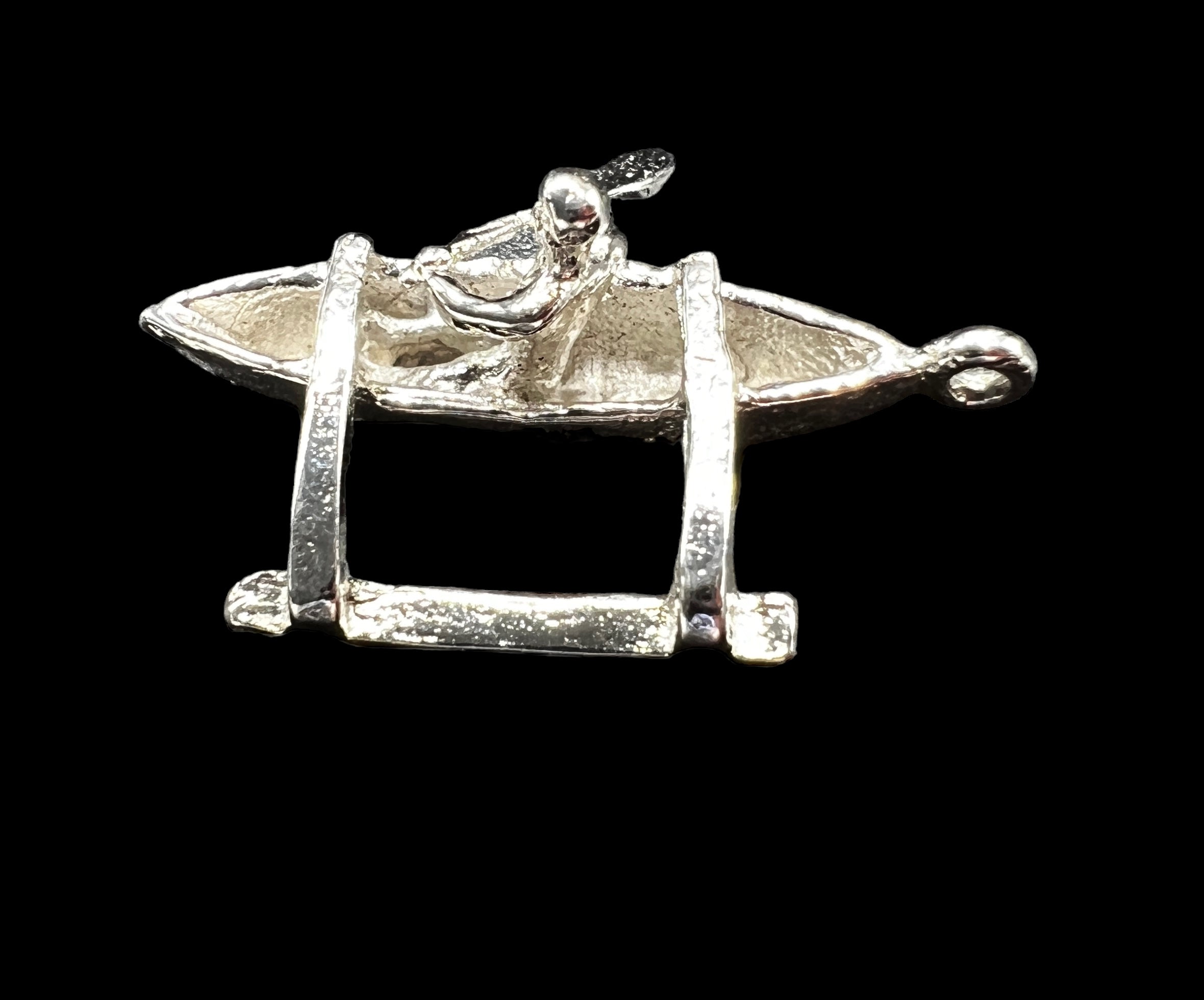 Vintage Sterling Silver Charm | Hawaiian Outrigger Canoe with Hawaii Pendant Tag
